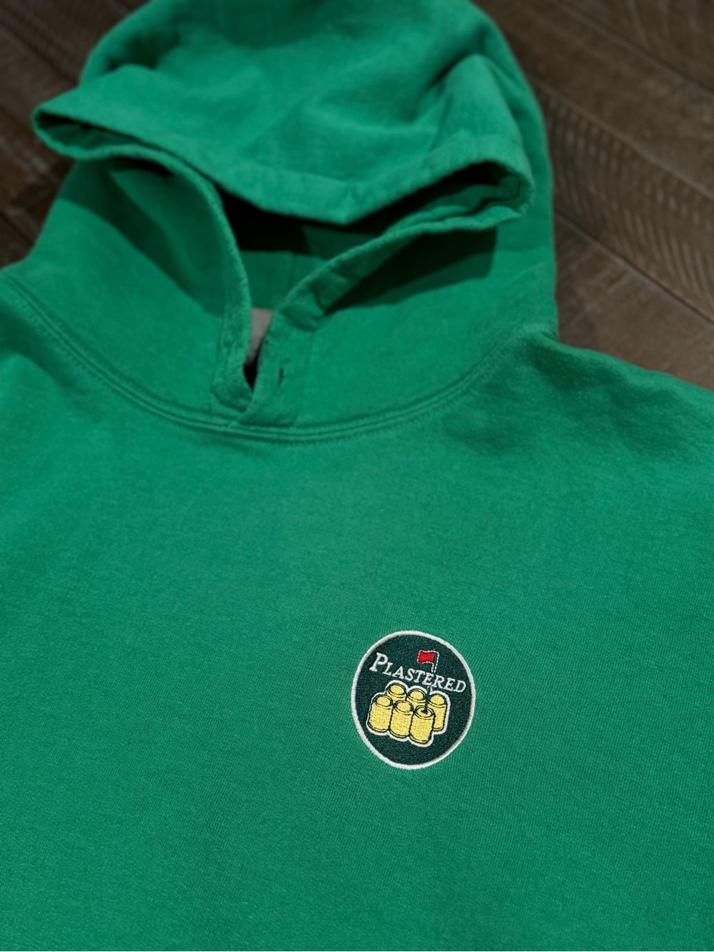 Plastered Golf Beer Green Pullover Hoodie Men’s XL Oversized